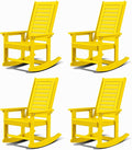 GREENVINES Oversized Outdoor Rocking Chairs Set of 4, HDPE Rocker by GreenVines