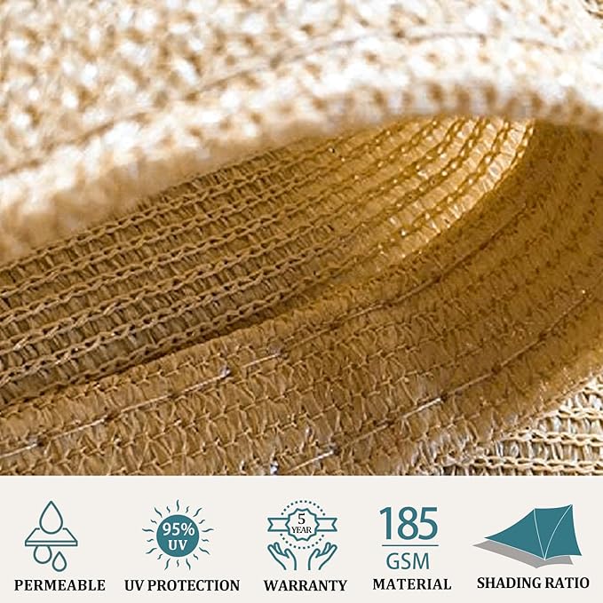 Shade&Beyond 9'x12' Sun Shade Sail Canopy Rectangle, UV Block Breathable Curved - Image 3