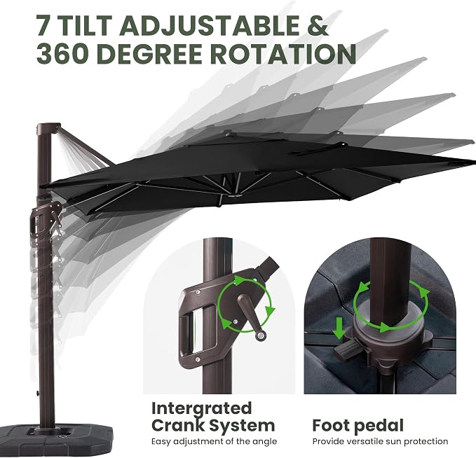 9' X 12' Cantilever Patio Outdoor Umbrella - Image 4