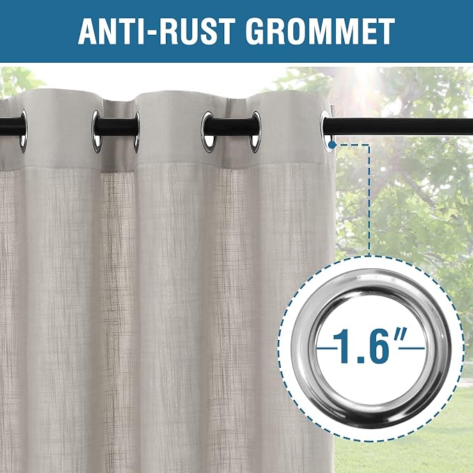 H.VERSAILTEX Patio Curtains Outdoor Linen Look - Image 4