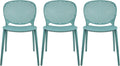 2xhome Set of 3 Patio Dining Chairs | Modern Stackable Outdoor Pool Side Chair by 2xhome