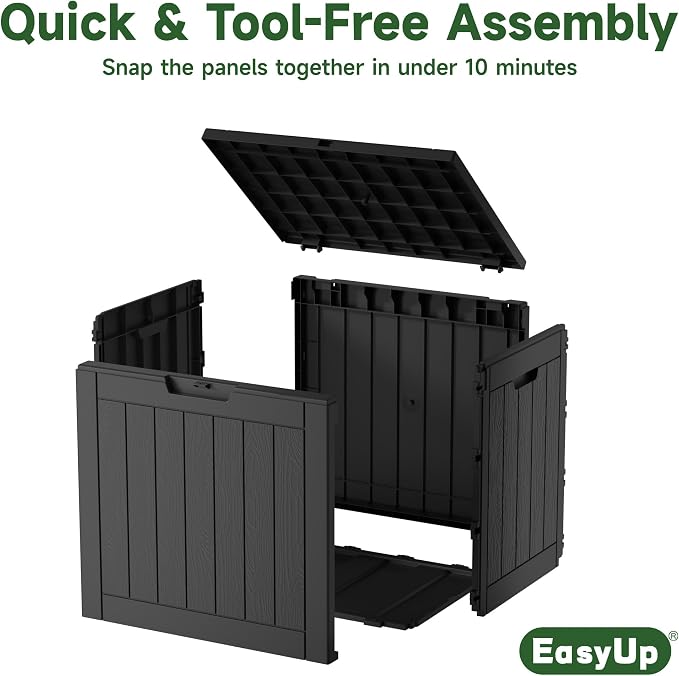 Outdoor Storage Box 38 Gallon Waterproof Resin Deck Boxes, - Image 5