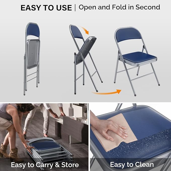 VINGLI 6 Pack Folding Chairs - Image 6