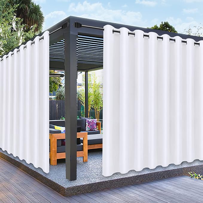 PureFit Outdoor Curtains for Patio Waterproof Weatherproof Outside Curtains | by PureFit