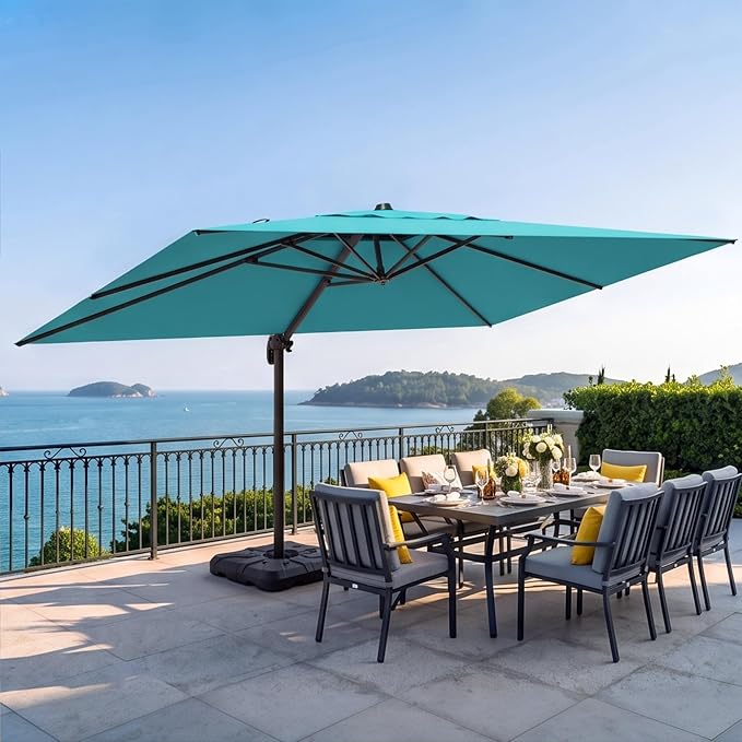 9x12 FT Patio Cantilever Umbrella, Rectangular Heavy Duty Offset Umbrella - Image 7
