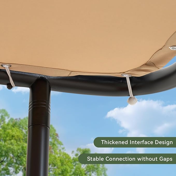 Aoxun 10x6 Lean-to Gazebo, Sloped Roof Pergola Porch Canopy Awning - Image 7