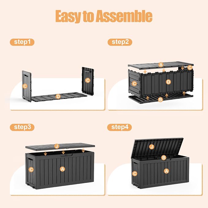 Outdoor Storage Box, Waterproof 110 Gallon Resin Deck Box - Image 7
