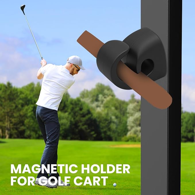 2 PCS Magnetic Holder for Golf Cart, Adjustable Silicone Clip for 20-70 Ring Gauge, Powerful Neodymium Magnetic Mount with Metal Pads, Golf Cart Accessories for Golfing, Fishing, Grilling