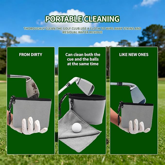 Pro Portable Club Cleaner - Waterproof Cleaning Bag for Fast On-Course Care