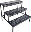aboxoo 3-Tier Stair Style Metal Plant Stand, Large Indoor Outdoor Shelf | Holds by aboxoo