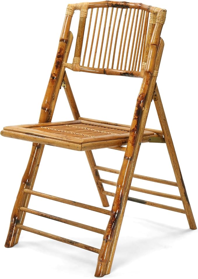 VINGLI Bamboo Folding Chair, Foldable Dining Wood Chairs Comfortable Seat by VINGLI