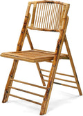 VINGLI Bamboo Folding Chair, Foldable Dining Wood Chairs Comfortable Seat by VINGLI