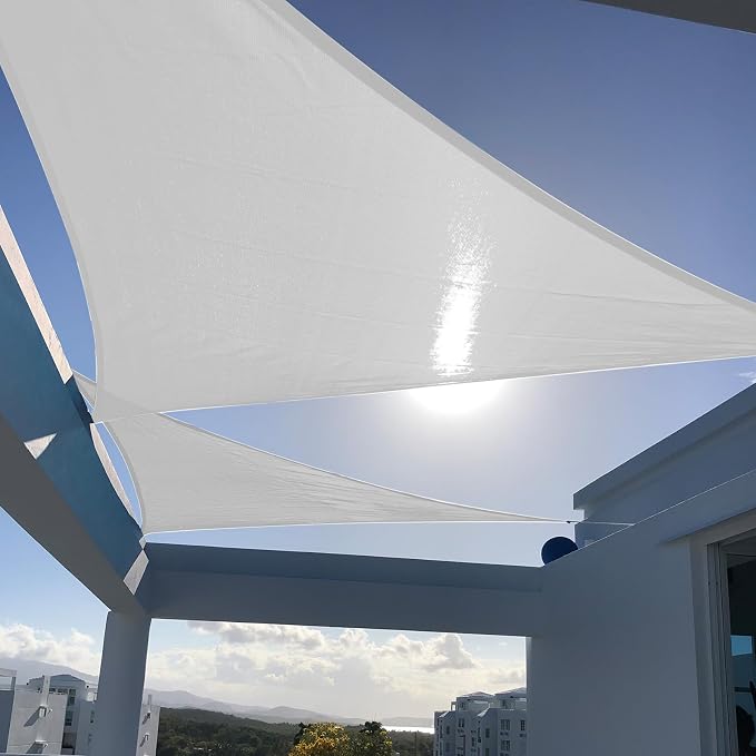 SUNNY GUARD Custom Size 7'x9'x11.4' Silver Grey Sun Shade Sail Right Triangle by SUNNYGUARD