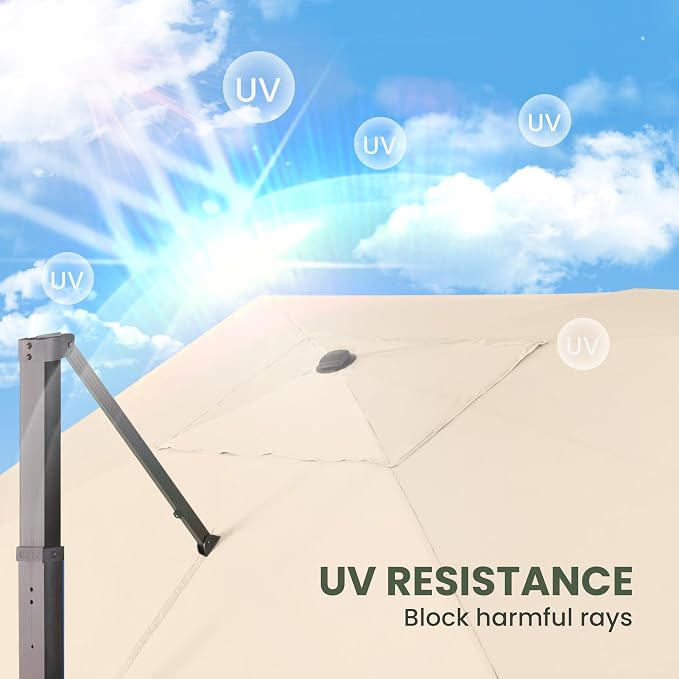 9' X 12' Cantilever Patio Outdoor Umbrella - Image 8