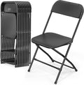 VINGLI 10 Pack Black Plastic Folding Chair, Indoor Outdoor Portable Stackable by VINGLI