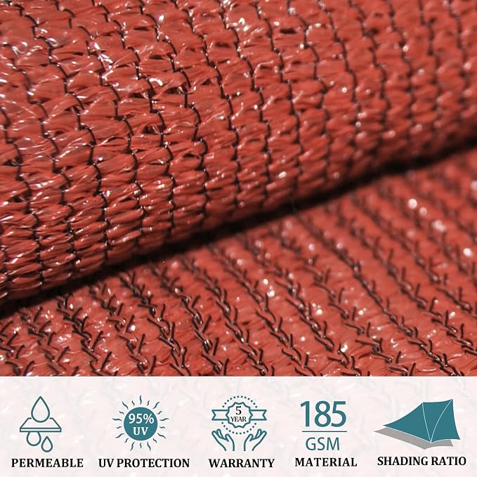 Shade&Beyond 7'x17' Sun Shade Sail Canopy Rectangle, UV Block Breathable Curved - Image 3