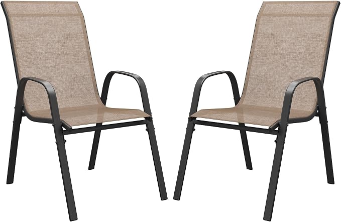DIFY Patio Chairs Set of 2, Stackable Outdoor Dining Chairs Set by DIFY