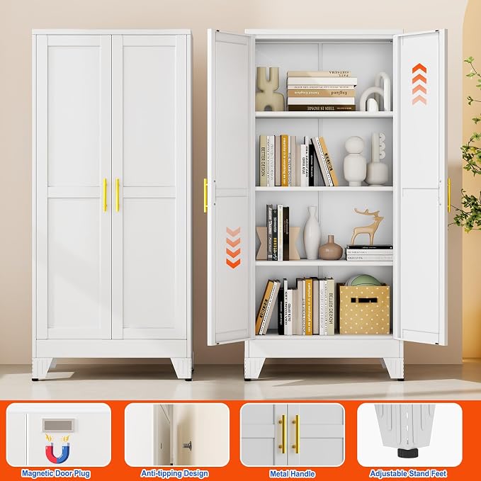 GAIOUS 61''Tall Metal Garage Storage Cabinet, File Cabinet - Image 7