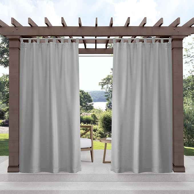 Exclusive Home Cabana Solid Indoor/Outdoor Light Filtering Hook-and-Loop Tab by TownCountryLiving