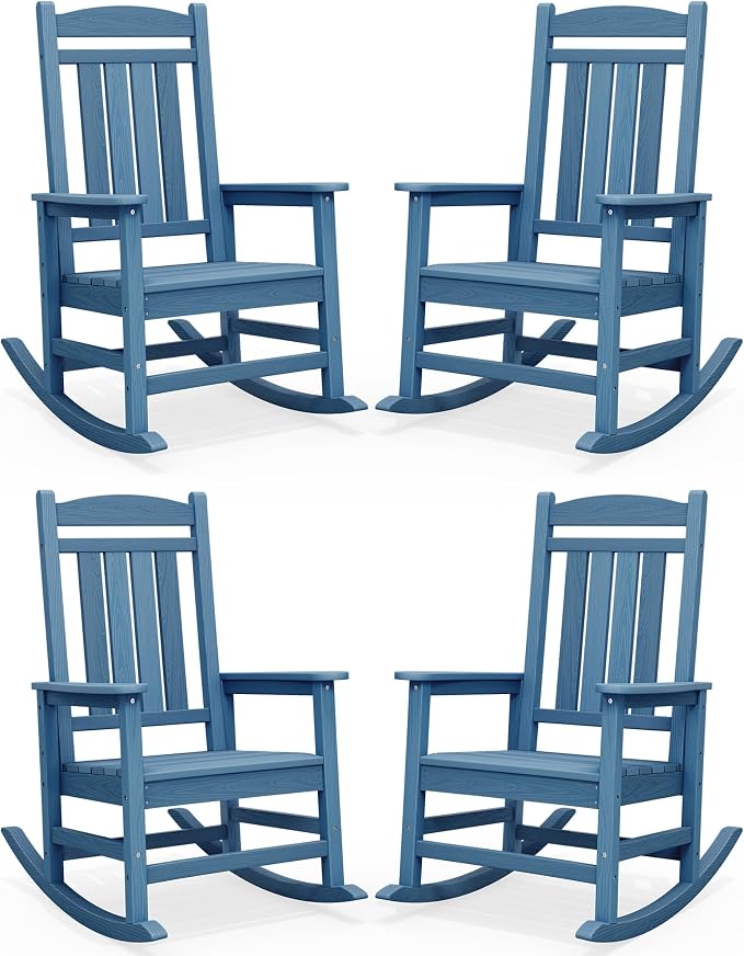 SERWALL Outdoor Rocking Chair Set of 4, Patio Rocking Chair, Porch Rocker by SERWALL
