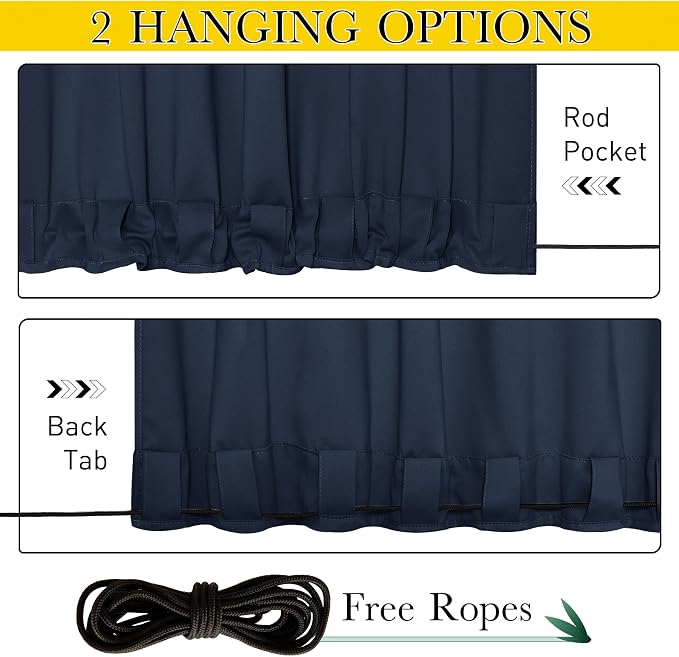 NICETOWN 2 Panels Outdoor Curtains Bottom Fixed - Image 5