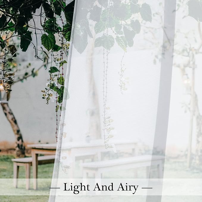 MIULEE White Waterproof Outdoor Sheer Curtains - Image 6