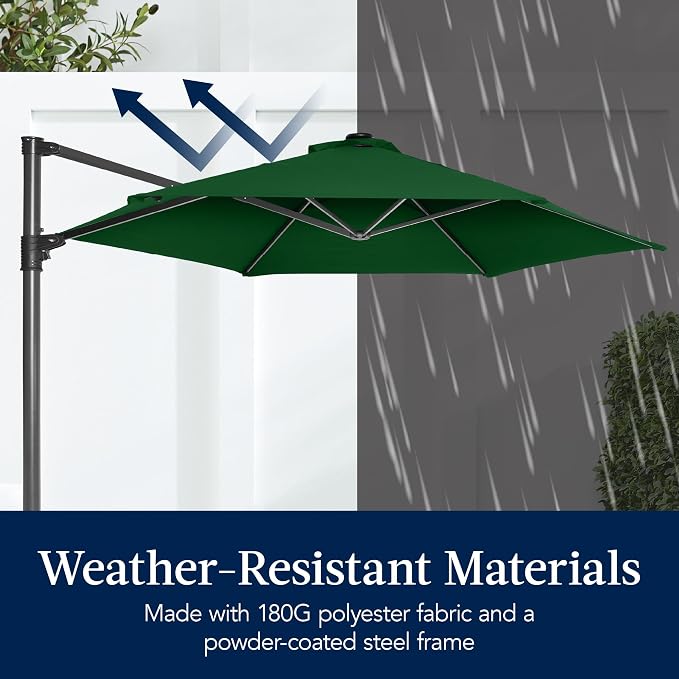 Best Choice Products 10ft Solar LED Offset Cantilever Hanging Market Patio - Image 6