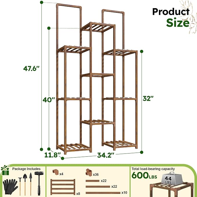 EnHomee 34.2" W Indoor Plant Stand - Image 8