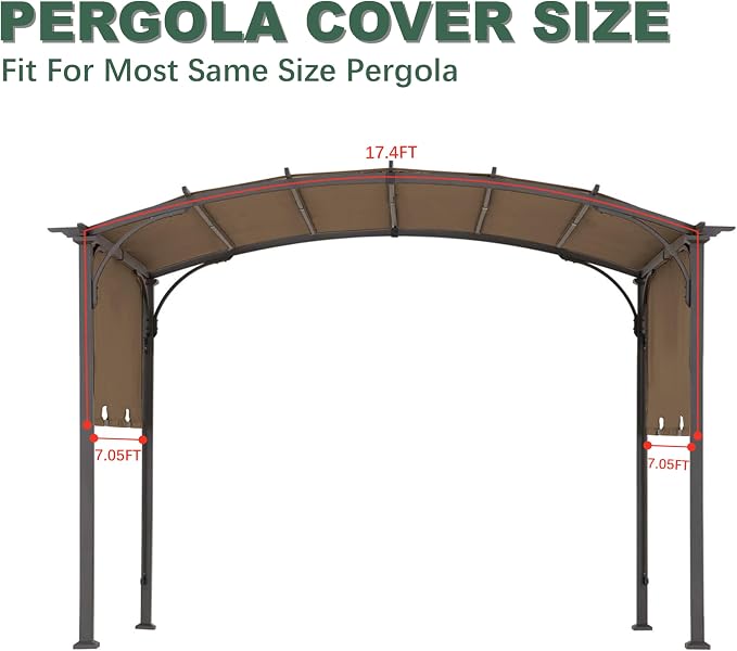 85" x 208" Universal Pergola Replacement Canopy Cover | Waterproof Shade Top - Image 4