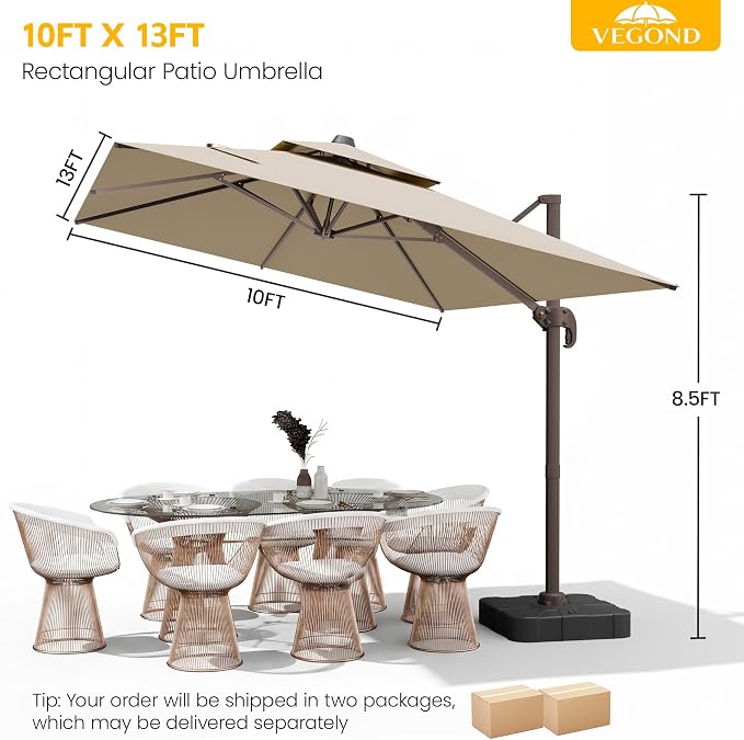 10x13 FT Patio Cantilever Umbrella - Image 8