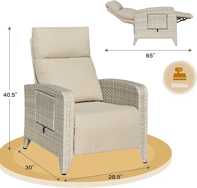 Upgraded Outdoor Recliner Chair, Reclining Patio Chairs - Image 2