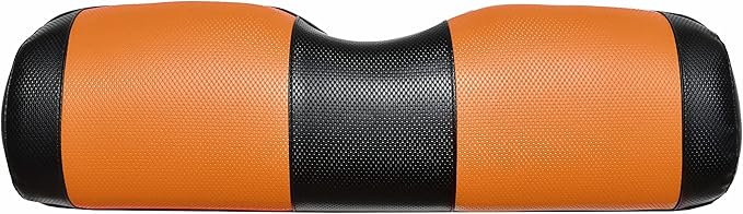 Seat Cover Replacement for Yamaha Drive or G-29 Golf Cart - Front Bench Seat - Premium Marine Vinyl - 5 Panel Stitching - Staple On Installation - Two-Tone Golf Cart Seat Covers (Black & Orange)