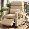 GarveeLife Outdoor Recliner Chair, PE Wicker Lounge Chair by GarveeLife