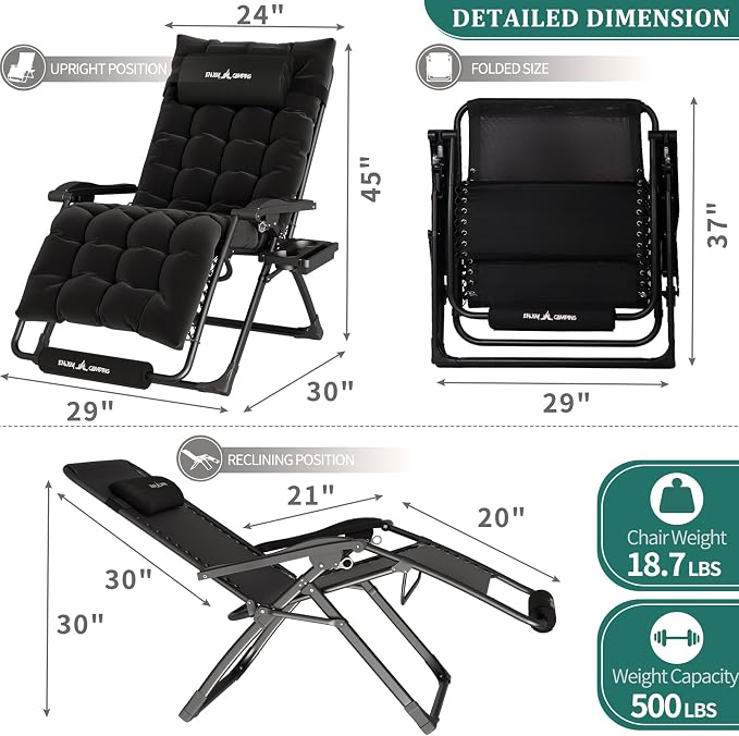 UDPATIO Oversized Zero Gravity Chair Patio Reclining Chairs - Image 5