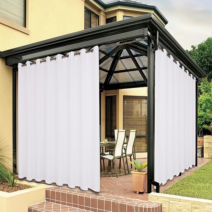 BONZER Outdoor Curtains for Patio Waterproof Thick Privacy | Wide Grommet Light by Bonzer