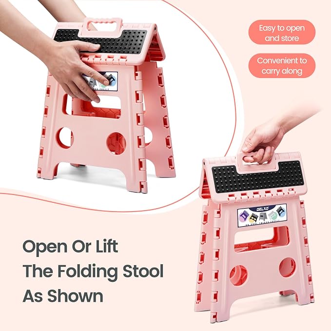 Delxo Folding Step Stool 13 Inch, 300 Lbs Step Stool - Image 6