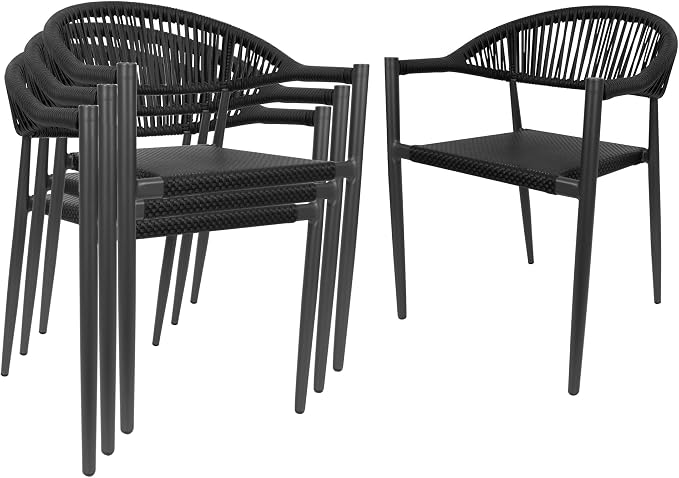 TWT Patio Dining Chairs Outdoor Stackable by TWT