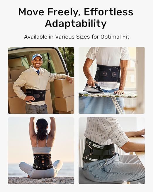 Lower Back Brace for Women, Back Belt Support for Men with 8 Stays, Soft Lumbar Support with Full Protection, Orange Size M