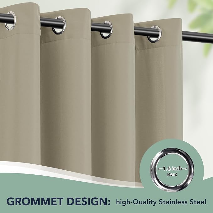 Outdoor Curtains for Patio Waterproof, 6 Drape Panels, Sun Shades | Privacy & - Image 6