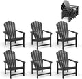 Oversized Stackable Adirondack Chair Set of 6, HDPE Fire Pit Chair | All-Weather by Mguio