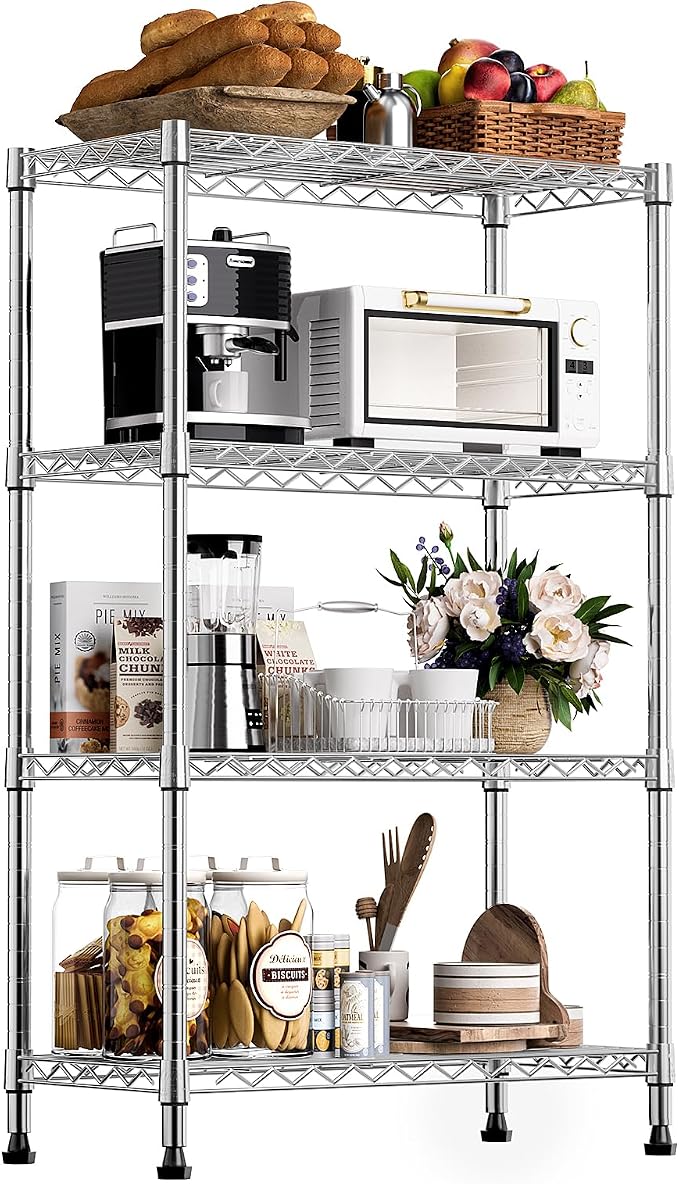M MZG 1000 lbs Storage Shelving 4-Tier Utility Shelving Unit Steel Organizer by MEIGAOPLASTICANDMETALHKCOLIMITED