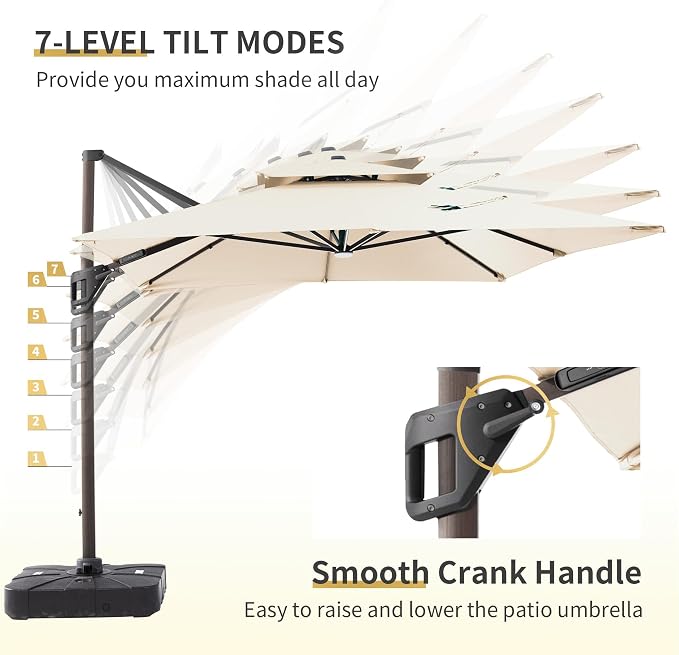 JZAC & QZYD 10x13 FT Cantilever Offset Patio Umbrella - Image 5