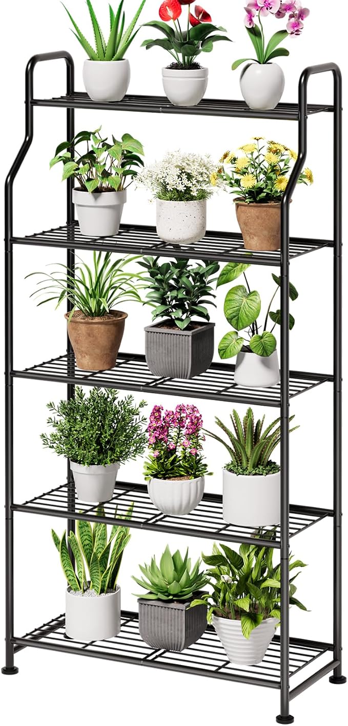 Kitsure 5-Tier Plant Stand Indoor & Outdoor, or Garden, Plant Shelves by Kitsure