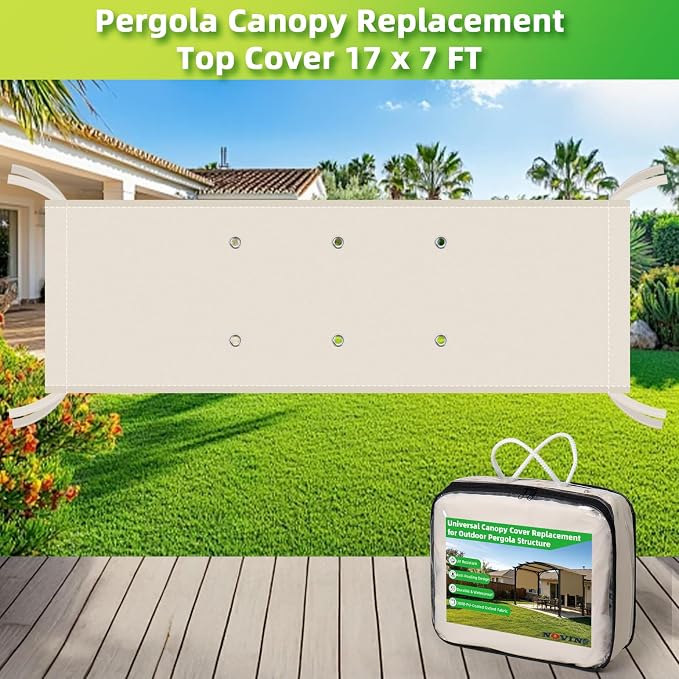 NOVINO Canopy Cover Replacement Pergola Canopy, w/Drainage Holes - Image 3