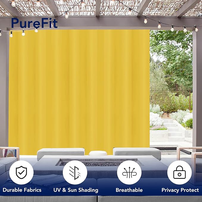 PureFit Outdoor Curtains for Patio Waterproof Weatherproof Outside Curtains | - Image 3
