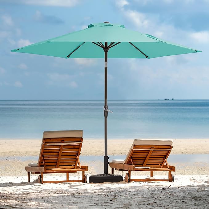 JEAREY 7.5 ft Outdoor Patio Umbrella, Table Umbrella, Peacock Blue | 6 Sturdy - Image 8