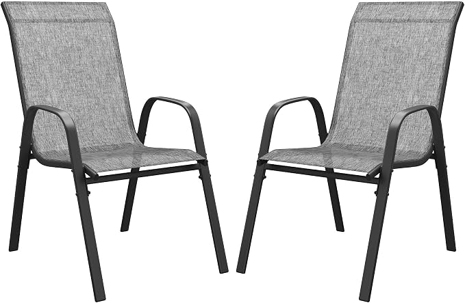 DIFY Patio Chairs Set of 2, Stackable Outdoor Dining Chairs Set by DIFY