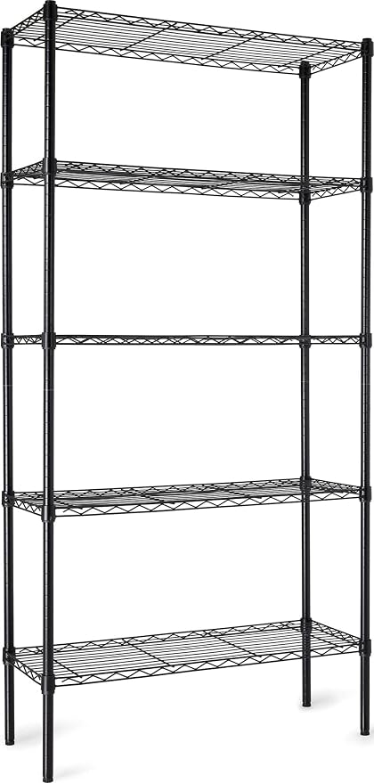 Amazon Basics 5-Shelf Adjustable Heavy Duty Steel Wire Storage Shelves by AmazonBasics