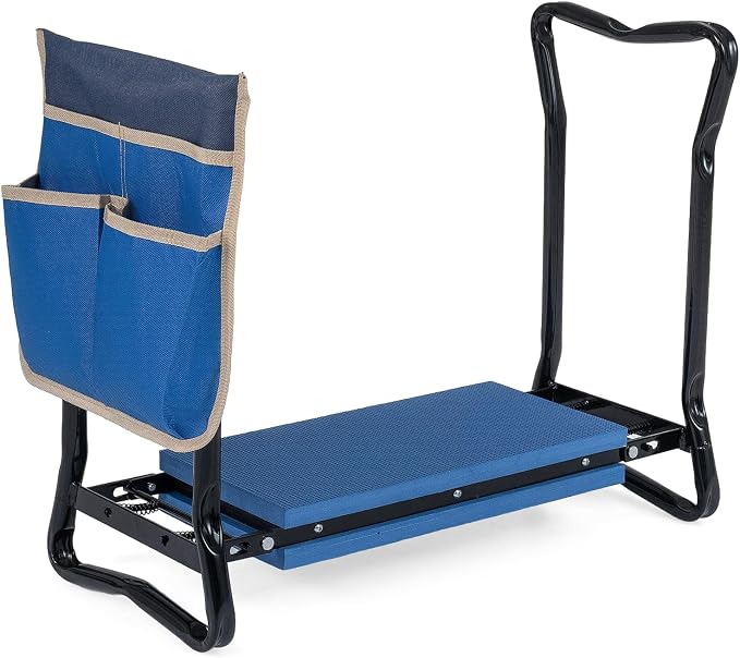 2-in-1 Garden Kneeler and Seat, Folding Garden Seat w/EVA Foam Kneeling Pad & by OFFICEJOY