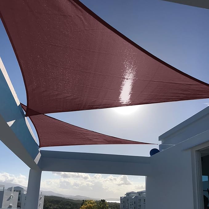 SUNNY GUARD 20' x 20' x 20' Triangle Shade Sail 95% UV Block Outdoor Canopy | by SUNNYGUARD